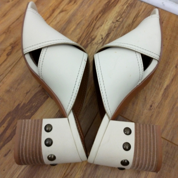 See By Chloe Shoes - See By Chloe ivory leather studded stacked wood hl